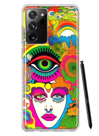 Samsung Galaxy Note 20 Ultra Neon Rainbow Psychedelic Trippy Hippie DaydreamHybrid Protective Phone Case Cover