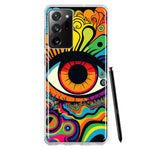 Samsung Galaxy Note 20 Ultra Neon Rainbow Psychedelic Trippy Hippie Multiple Eyes Hybrid Protective Phone Case Cover