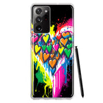 Samsung Galaxy Note 20 Ultra Colorful Rainbow Hearts Love Graffiti Painting Hybrid Protective Phone Case Cover