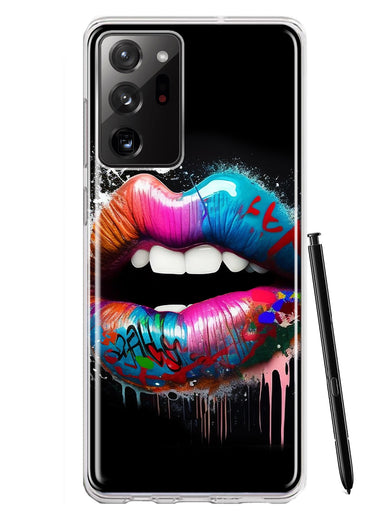 Samsung Galaxy Note 20 Ultra Colorful Lip Graffiti Painting Art Hybrid Protective Phone Case Cover