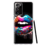 Samsung Galaxy Note 20 Ultra Colorful Lip Graffiti Painting Art Hybrid Protective Phone Case Cover
