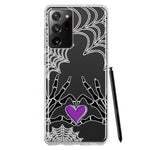 Samsung Galaxy Note 20 Ultra Halloween Skeleton Heart Hands Spooky Spider Web Hybrid Protective Phone Case Cover