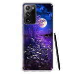 Samsung Galaxy Note 20 Ultra Spring Moon Night Lavender Flowers Floral Hybrid Protective Phone Case Cover