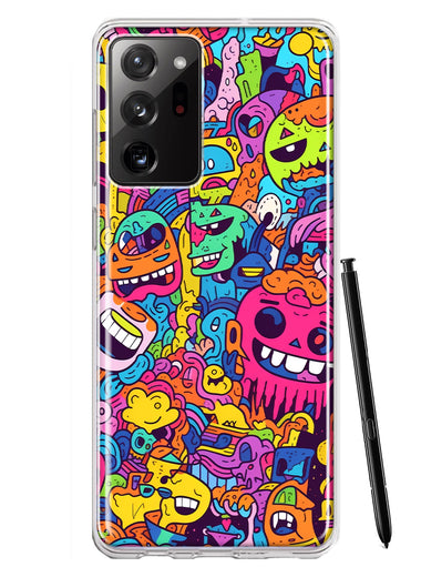 Samsung Galaxy Note 20 Ultra Psychedelic Trippy Happy Characters Pop Art Hybrid Protective Phone Case Cover