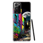 Samsung Galaxy Note 20 Ultra Urban City Full Moon Graffiti Painting Art Hybrid Protective Phone Case Cover