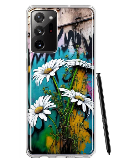 Samsung Galaxy Note 20 Ultra White Daisies Graffiti Wall Art Painting Hybrid Protective Phone Case Cover