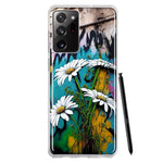 Samsung Galaxy Note 20 Ultra White Daisies Graffiti Wall Art Painting Hybrid Protective Phone Case Cover