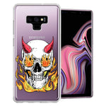 Samsung Galaxy Note 9 Flamming Devil Skull Design Double Layer Phone Case Cover