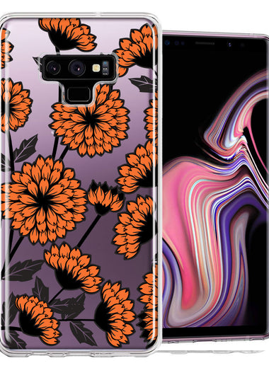 Samsung Galaxy Note 9 Orange Chrysanthemum Flowers Design Double Layer Phone Case Cover