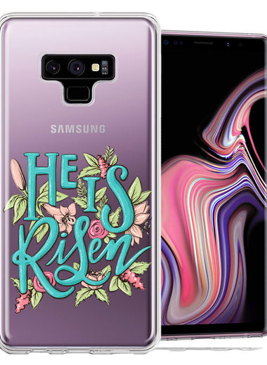 Samsung Galaxy Note 9 He Is Risen Text Easter Jesus Christian Flowers Double Layer Phone Case Cover