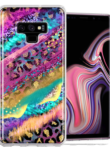Samsung Galaxy Note 9 Leopard Paint Colorful Beautiful Abstract Milkyway Double Layer Phone Case Cover