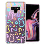 Samsung Galaxy Note 9 Leopard Easter Bunny Candy Colorful Rainbow Double Layer Phone Case Cover