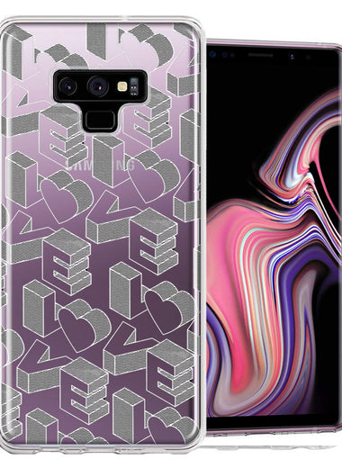 Samsung Galaxy Note 9 3D Love Letters Hearts Valentine's Day Double Layer Phone Case Cover