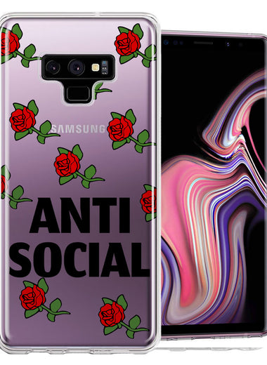 Samsung Galaxy Note 9 Anti Social Roses Design Double Layer Phone Case Cover