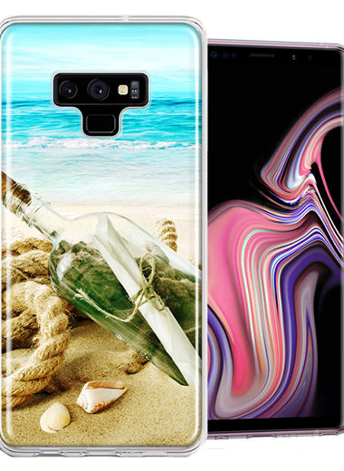 Samsung Galaxy Note 9 Beach Message Bottle Design Double Layer Phone Case Cover