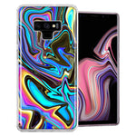 Samsung Galaxy Note 9 Blue Paint Swirl Design Double Layer Phone Case Cover