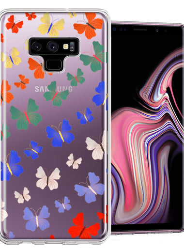 Samsung Galaxy Note 9 Colorful Butterflies Design Double Layer Phone Case Cover