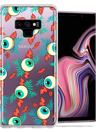 Samsung Galaxy Note 9 Halloween Creepy Tropical Eyeballs Design Double Layer Phone Case Cover