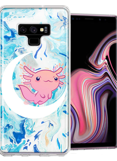 Samsung Galaxy Note 9 Pink Axolotl Moon Mable Design Double Layer Phone Case Cover
