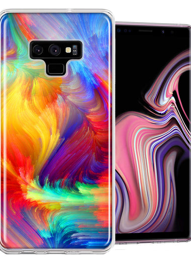 Samsung Galaxy Note 9 Feather Paint Design Double Layer Phone Case Cover