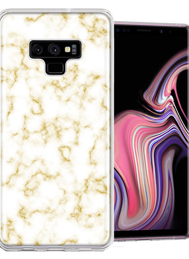 Samsung Galaxy Note 9 Gold Marble Design Double Layer Phone Case Cover
