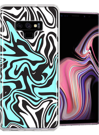 Samsung Galaxy Note 9 Mint Black Abstract Design Double Layer Phone Case Cover