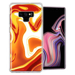 Samsung Galaxy Note 9 Orange White Abstract Design Double Layer Phone Case Cover