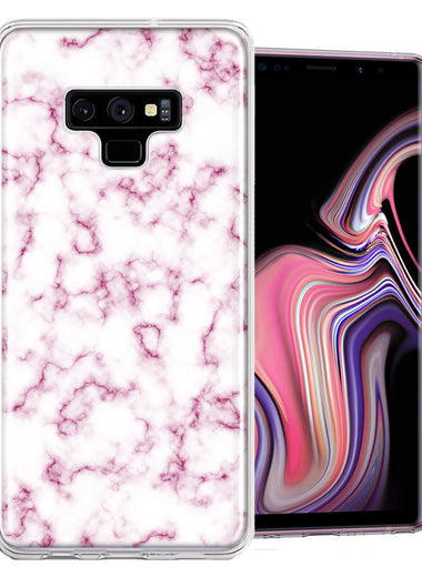 Samsung Galaxy Note 9 Pink Marble Design Double Layer Phone Case Cover