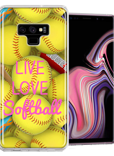 Samsung Galaxy Note 9 Love Softball Design Double Layer Phone Case Cover