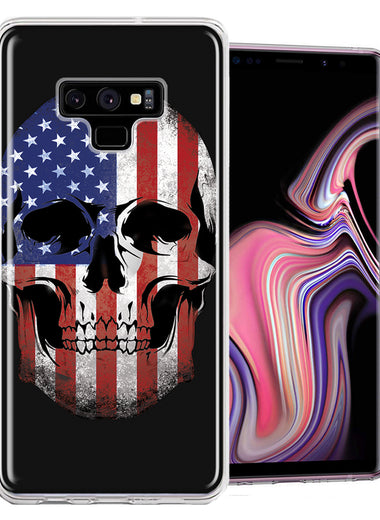 Samsung Galaxy Note 9 US Flag Skull Double Layer Phone Case Cover