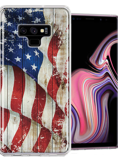 Samsung Galaxy Note 9 Vintage American Flag Design Double Layer Phone Case Cover