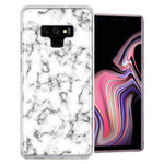 Samsung Galaxy Note 9 White Grey Marble Design Double Layer Phone Case Cover