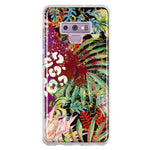 Samsung Galaxy Note 9 Leopard Tropical Flowers Vacation Dreams Hibiscus Floral Hybrid Protective Phone Case Cover