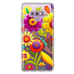 Samsung Galaxy Note 9 Colorful Yellow Pink Folk Style Floral Vibrant Spring Flowers Hybrid Protective Phone Case Cover