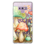 Samsung Galaxy Note 9 Fairytale Watercolor Mushrooms Pastel Spring Flowers Floral Hybrid Protective Phone Case Cover