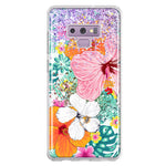 Samsung Galaxy Note 9 Hawaiian Vibes Hibiscus Flowers Monstera Vacation Summer Hybrid Protective Phone Case Cover