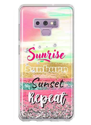 Samsung Galaxy Note 9 Summer Brush Strokes Sunrise Sunburn Sunset Repeat Hybrid Protective Phone Case Cover