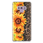 Samsung Galaxy Note 9 Yellow Summer Sunflowers Brown Leopard Honeycomb Hybrid Protective Phone Case Cover