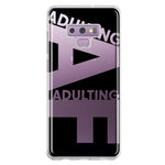 Samsung Galaxy Note 9 Black Clear Funny Text Quote Adulting AF Hybrid Protective Phone Case Cover