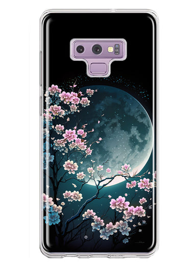 Samsung Galaxy Note 9 Kawaii Manga Pink Cherry Blossom Full Moon Hybrid Protective Phone Case Cover