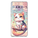 Samsung Galaxy Note 9 Kawaii Manga Pink Cherry Blossom Cute Cat Hybrid Protective Phone Case Cover