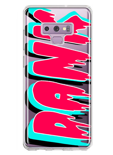 Samsung Galaxy Note 9 Teal Pink Clear Funny Text Quote Dank Hybrid Protective Phone Case Cover