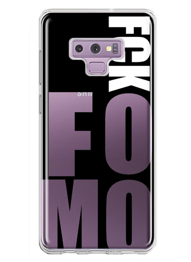 Samsung Galaxy Note 9 Black Clear Funny Text Quote Fckfomo Hybrid Protective Phone Case Cover