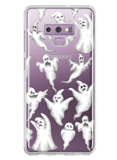 Samsung Galaxy Note 9 Cute Halloween Spooky Floating Ghosts Horror Scary Hybrid Protective Phone Case Cover