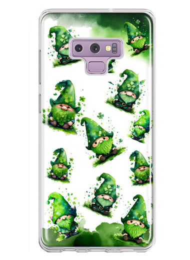 Samsung Galaxy Note 9 Gnomes Shamrock Lucky Green Clover St. Patrick Hybrid Protective Phone Case Cover