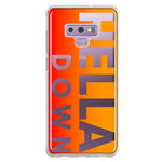 Samsung Galaxy Note 9 Orange Clear Funny Text Quote Hella Down Hybrid Protective Phone Case Cover