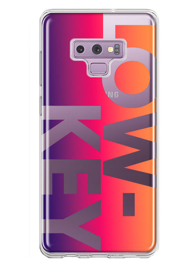 Samsung Galaxy Note 9 Purple Pink Orange Clear Funny Text Quote Low Key Hybrid Protective Phone Case Cover