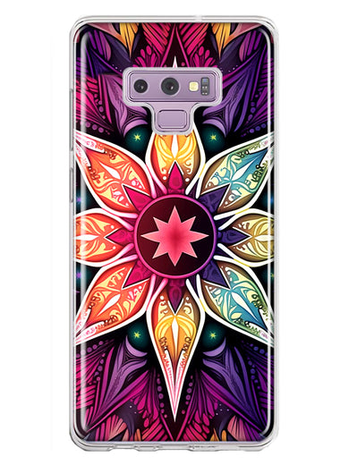 Samsung Galaxy Note 9 Mandala Geometry Abstract Star Pattern Hybrid Protective Phone Case Cover