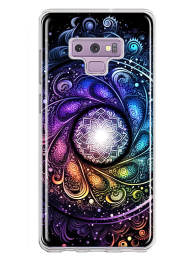 Samsung Galaxy Note 9 Mandala Geometry Abstract Galaxy Pattern Hybrid Protective Phone Case Cover