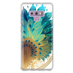Samsung Galaxy Note 9 Mandala Geometry Abstract Peacock Feather Pattern Hybrid Protective Phone Case Cover